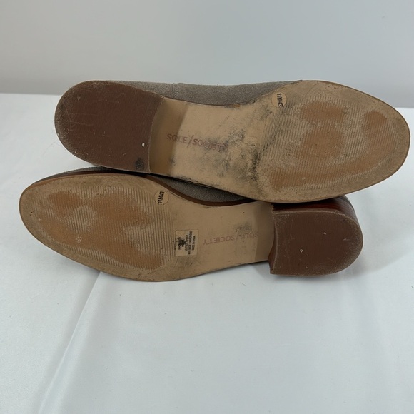 Slouchy suede midi boots - EUC Sole society size 11 grey greige - Picture 7 of 7